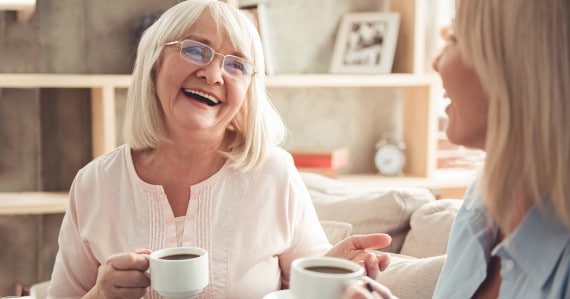 family matriarchs loving coffee together